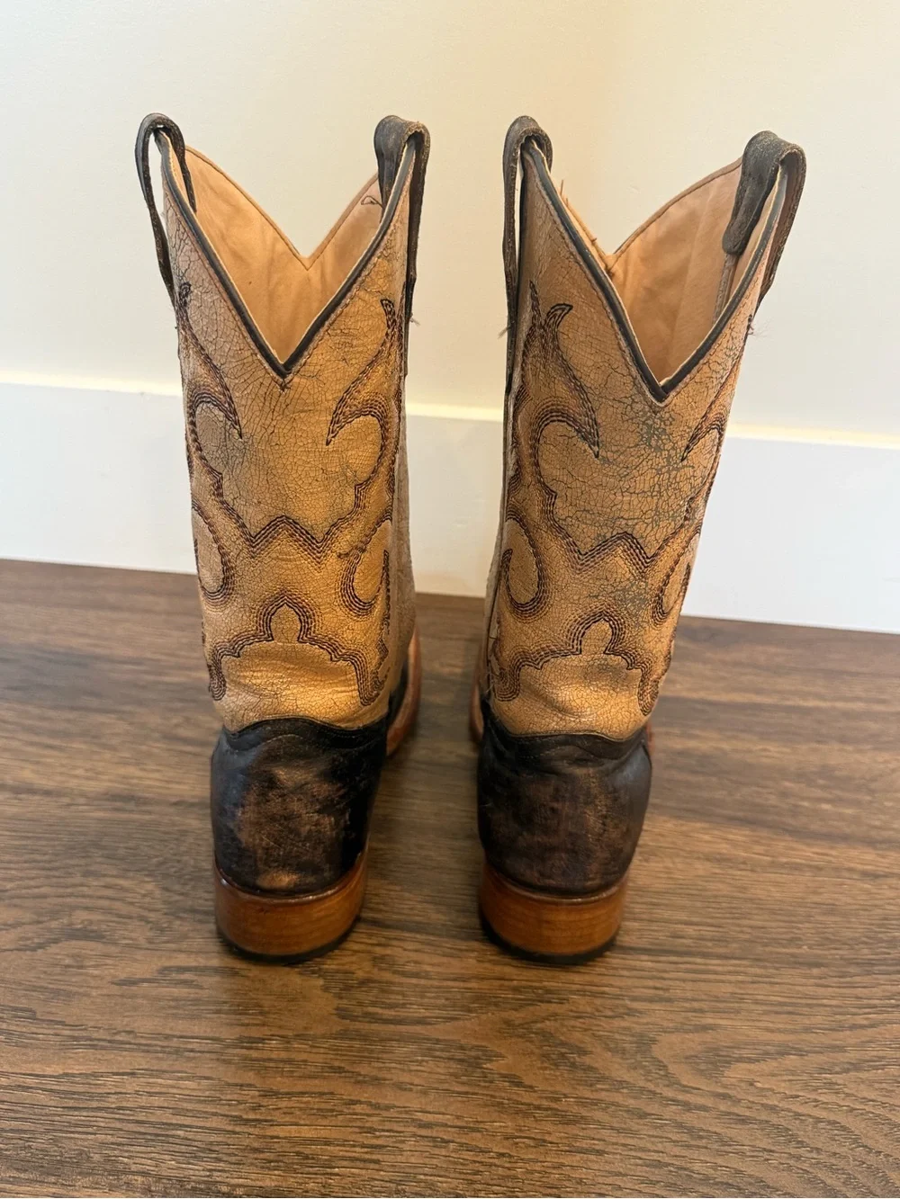 Big kid Circle G, Brown and Tan Western Cowboy Boots - Classic Leather